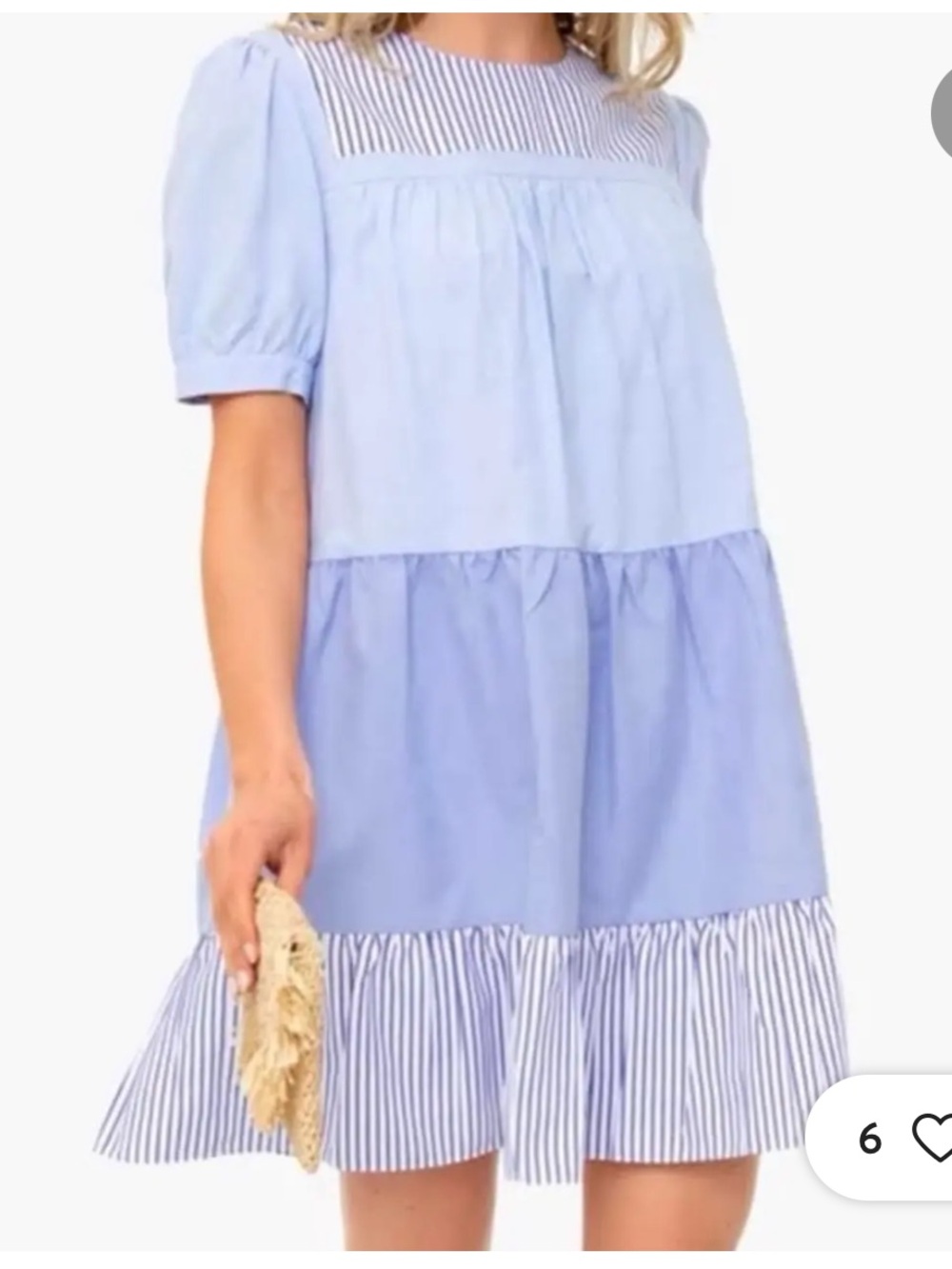 Tuckernuck Pomander Place | Quinn Tiered Dress in Serenity Blue Small NWOT